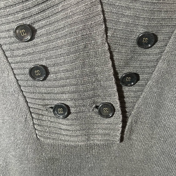 Style & Co Gray Grey Sweater Dress Buttons Accent Size M - Picture 5 of 9